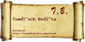 Tomásch Beáta névjegykártya